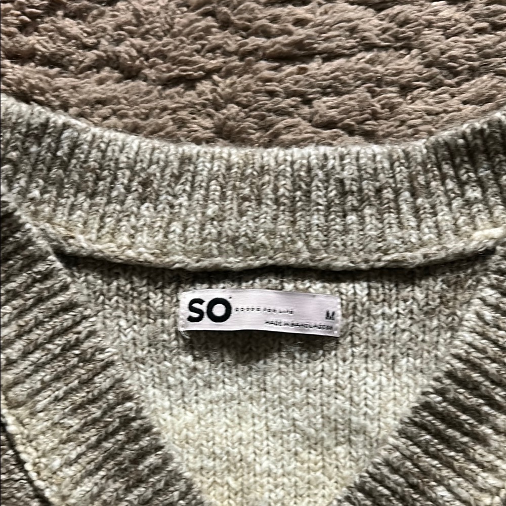 SO Knit Sweater in Gray and Cream - Picture 2 of 5